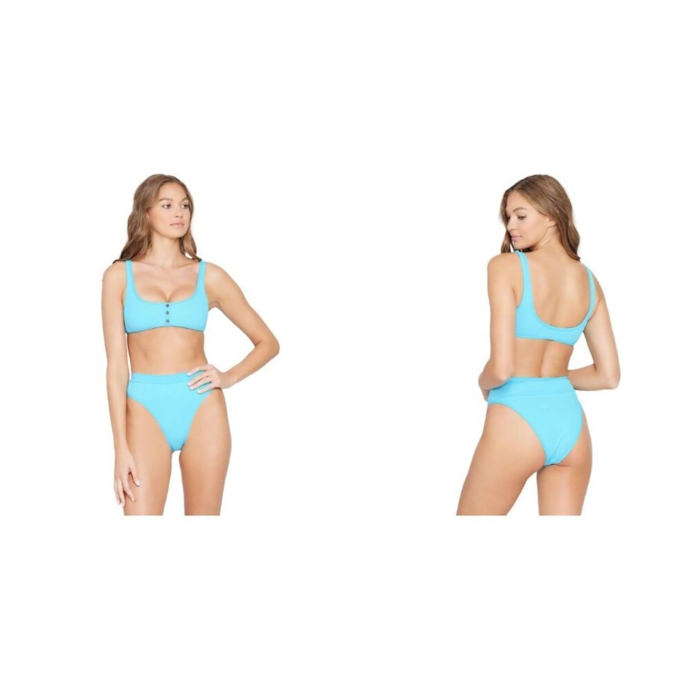 L*Space Ridin' High Frenchi Aquarius Ribbed High Waist Bikini Bottom Women's XS - Picture 5 of 5
